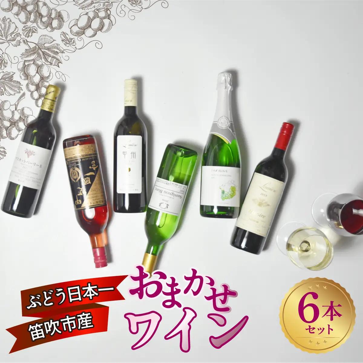 笛吹市産ワインおまかせワイン6本セット 157-048