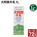 【ふるさと納税】【定期便】【1ヶ月毎12回】大阿蘇牛乳 1L 紙パック 6本 計72本（6本×12回） 牛乳 ミルク 成分無調整牛乳 乳飲料 乳性飲料 熊本県産 国産 九州 熊本県 菊池市 送料無料