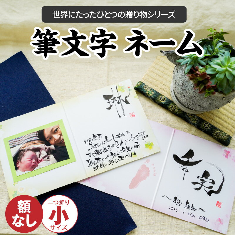 【ふるさと納税】【世界にたったひとつの贈り物シリーズ】 筆文字 ネーム 色紙 二つ折り 小サイズ 1枚 額なし 心書 手書き 手作り ハンドメイド カスタマイズ可 インストラクター 贈り物用 ギフト用 愛知県 碧南市 お取り寄せ 送料無料