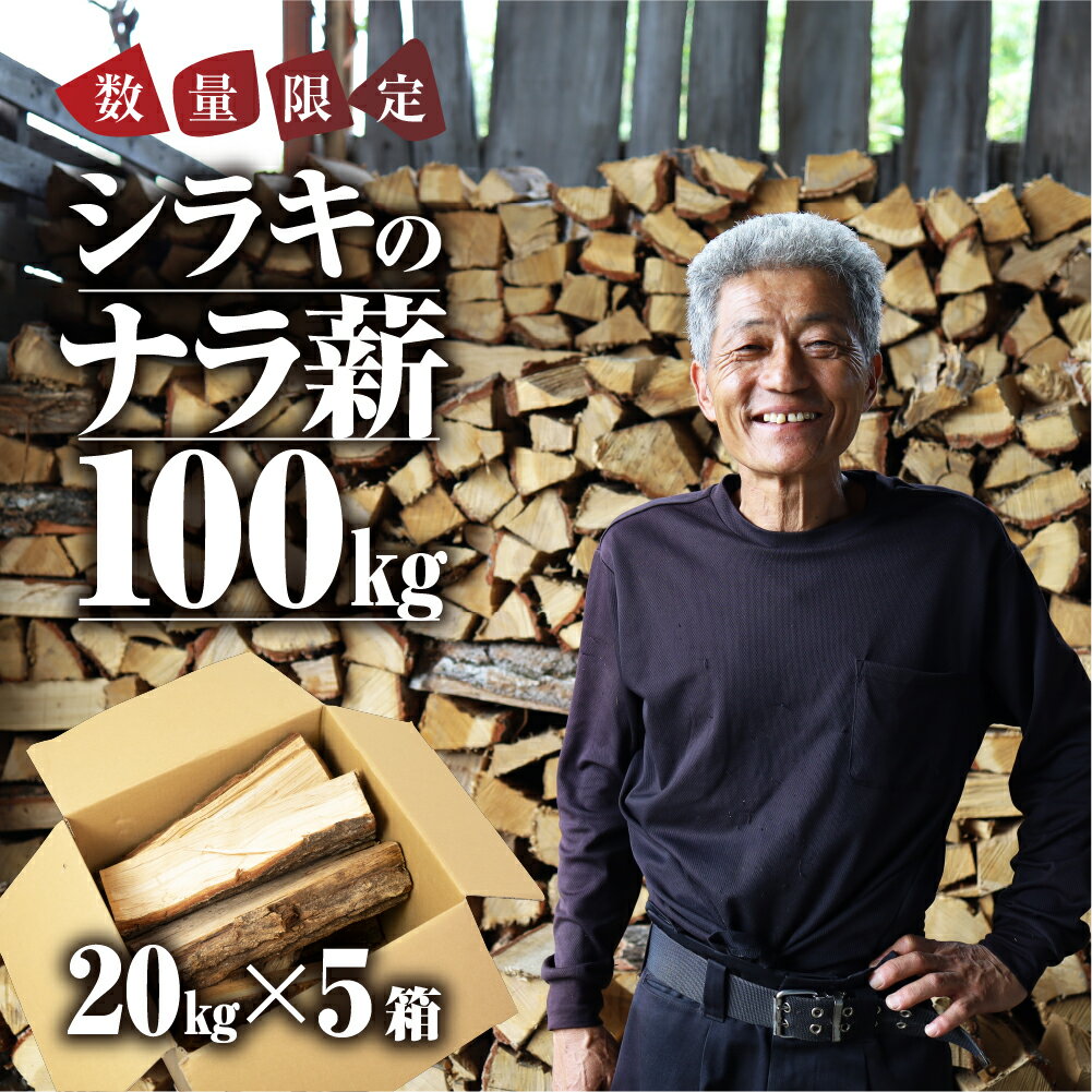 【ふるさと納税】ナラ 乾燥薪 100kg 楢 20kg × 5箱 楽天限定 大容量 国産 焚火 キャンプ アウトドア BBQ キャンプ用品 アウトドアグッズ レジャー ご家庭用 簡易包装 訳あり ご自宅用 別送 別荘 冬 薪 まき 燃料 料理 送料無料