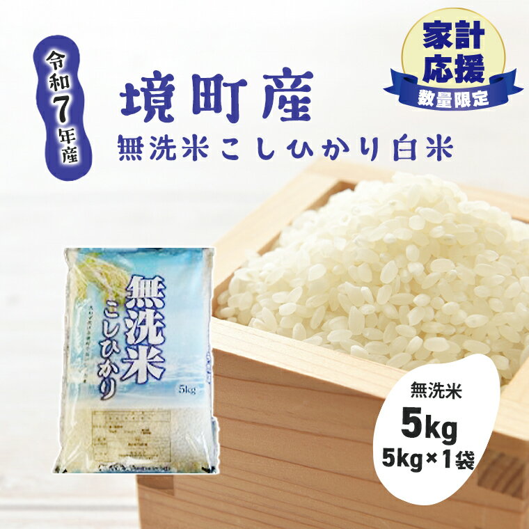 【ふるさと納税】【令和7年産】米 無洗米 白米 コシヒカリ 5kg (5kg×1袋) ご飯 国産 茨城県 境町産 人気