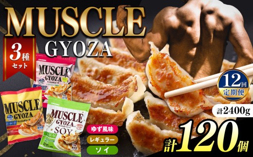
                  【定期便12回】MUSCLE GYOZA ~マッスルギョーザ　～3種セット（40個入り袋×3） | 餃子 ギョーザ 高タンパク 低糖質 低脂質 低カロリー マッスルギョーザ 長野県 松本市 信州産
                
