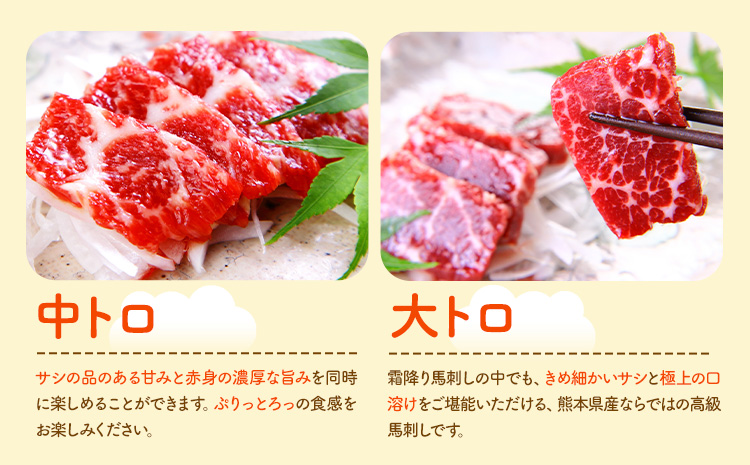 馬刺し 馬刺し 6種 食べ比べ 280g 株式会社利他フーズ《30日以内に出荷予定(土日祝除く)》 上赤身 中トロ 大トロ ふたえご ロース たてがみ 希少部位 国産 冷凍 生食用 肉 馬肉 ふるさと