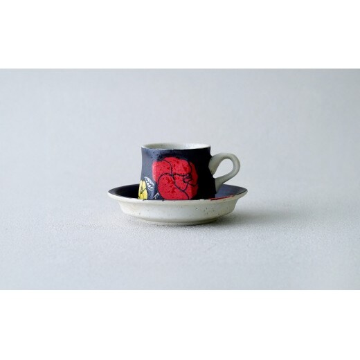 有田焼 赤バラ コーヒーカップ＆ソーサー【大慶】食器 コーヒー カップ＆ソーサー 器 うつわ 手描き 手仕事 ギフト プレゼント A30-857_イメージ3