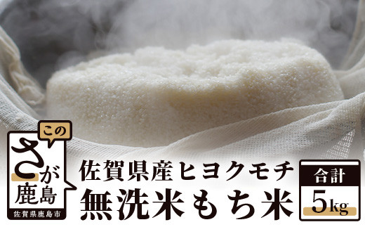 
                  B-176【無洗米】令和5年産 ヒヨクモチ もち米 ５kg
                