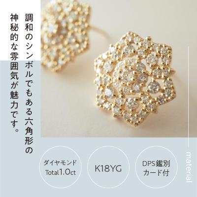 ふるさと納税 甲府市 [MADE IN KOFU]K18 六角形レースモチーフダイヤピアス TI-826 |  | 01