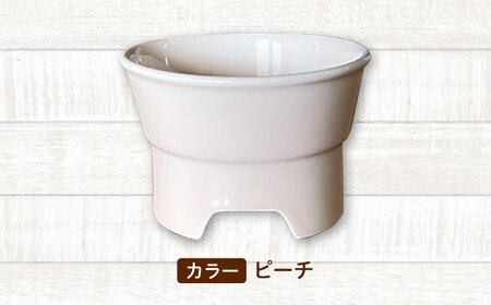 【美濃焼】 陶器製ペット用フードボウル 丸高台フードボウル M ピーチ pet112 瑞浪市 / ながしまプランニングオフィス エサ入れ 餌皿 犬 猫 [AZBM138]