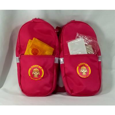 ふるさと納税 高槻市 【TVで紹介!】ランドセル用補助バッグ「サンドセル」 はにたんバージョン/ポケットあり《ピンク》 |  | 01