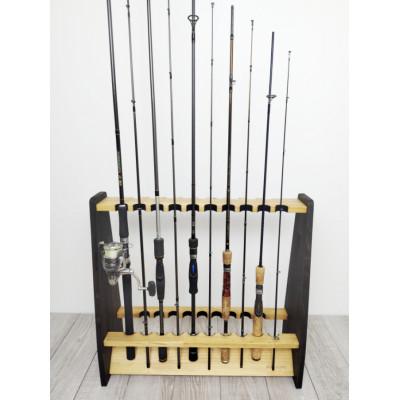 ふるさと納税 横手市 WOOD WORKS ロッドスタンド19本掛け　ライトブラウン×ブラックウッド |  | 01