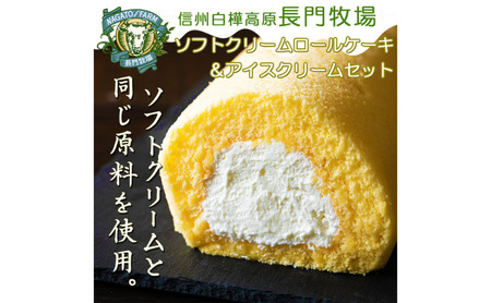 スイーツセット 長門牧場 ロールケーキ アイスクリーム スイーツセット