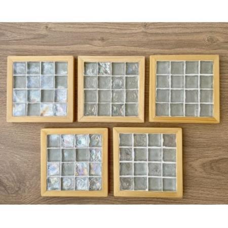 タイルコースター5枚セット(クリア・フラットフレーム)【1722420】