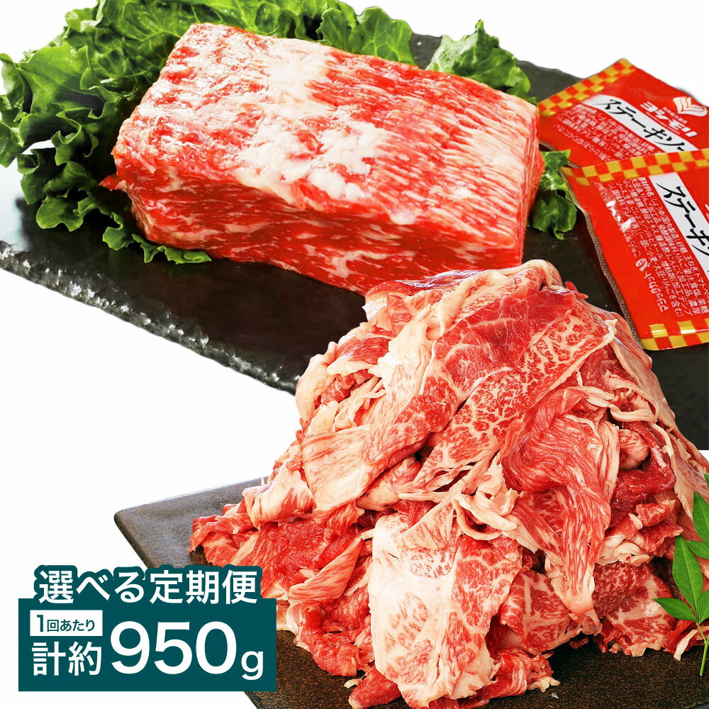 【ふるさと納税】＜選べる定期便＞【ブロック＆切り落とし】おおいた和牛 1ポンドブロック（約450g）・切り落とし（約500g）セット ステーキソース付 1回あたり計約950g 1ヶ月毎 2回 3回 6回 和牛 牛肉 お肉 モモ ウデ バラ 赤身 冷凍 大分県産 国産 大分県 竹田市 送料無料