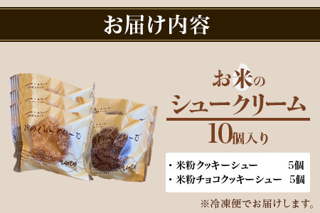 米粉のクッキーシューと米粉のチョコクッキーシュー10個詰め合わせ B-480