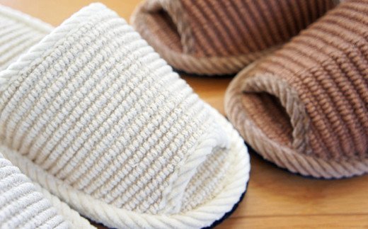 スリッパ2足セット　＜インドコットン・フェルト底・M（約25cm）Lサイズ（約27cmまで）＞　【04301-0350】_イメージ3