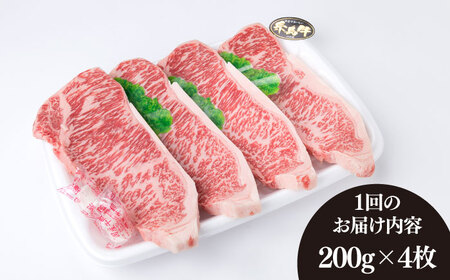 【全6回定期便】A4ランク 糸島 黒毛和牛 サーロインステーキ 約200g × 4枚 糸島市 / 糸島ミートデリ工房[ACA303]