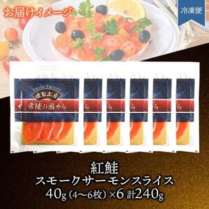 紅鮭スモークサーモンスライス 40g×6パック お取り寄せグルメ カルパッチョ おつまみ【配送不可地域：離島】【1639095】