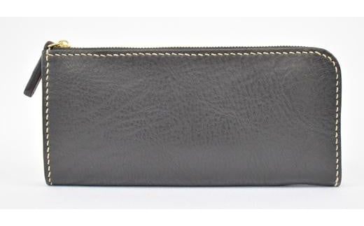 栃木レザー使用｜やわらか本革Lジップ長財布｜Lzip wallet 02｜ブラック｜minca（全5色）