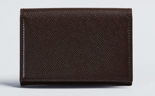 名刺入れ(扇襠) チョコ【1360-ECF】｜革製品 レザー 国産 [1071]