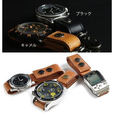 ふるさと納税 松茂町 VanNuys バッグに吊るせる ぬめ革の時計ホルダー Type-A【20mm幅】(ブラック) |  | 02