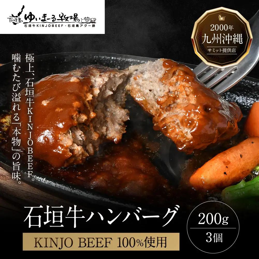【ふるさと納税】沖縄県産和牛【KINJO BEEF】手ごねハンバーグステーキ（200g×3P）  | 肉 にく 沖縄  人気 送料無料