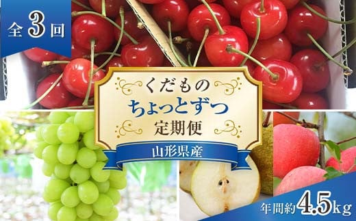 【令和7年産先行予約】 《定期便3回》 くだもの”ちょっとずつ”定期便 『南陽中央青果市場』 山形県 南陽市 [1013-R7]