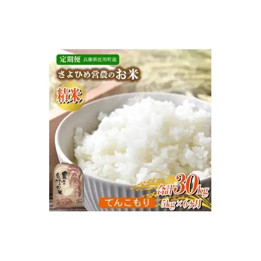 【6ヵ月定期便】兵庫県佐用町産 お米 5kg×6ヵ月 (計30kg) 精米 てんこもり
