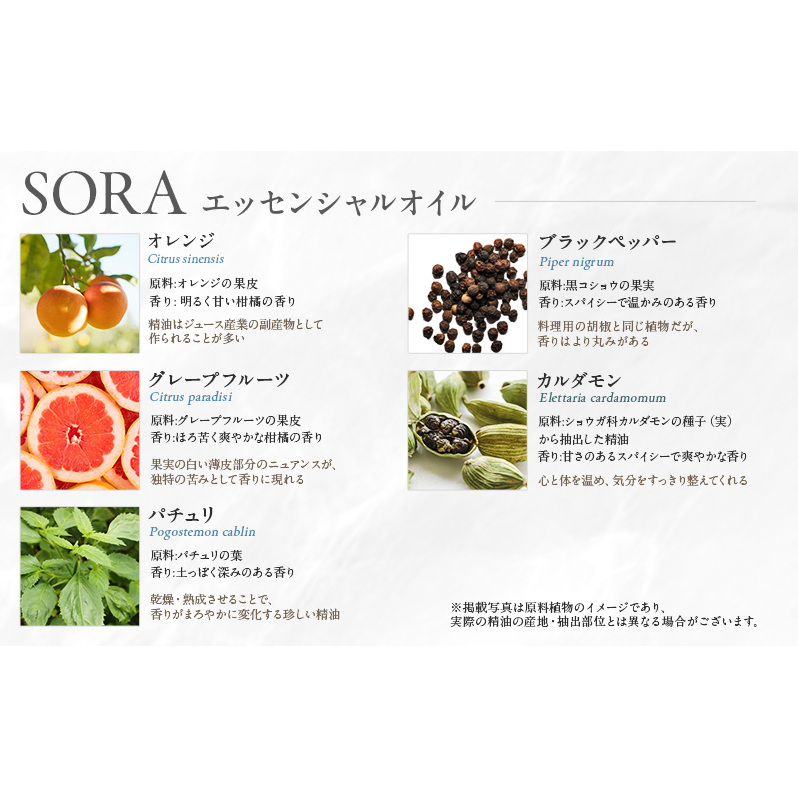 木々之重 SORA エッセンシャルオイル 10ml アロマスプレー 50ml セット アロマオイル アロマグッズ 香り 精油 天然由来 オレンジ グレープフルーツ カルダモン パチュリ ブラックペッパ