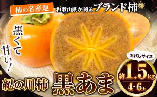 【先行予約】お試し用ブランド柿「黒あま」紀の川柿約1.5kg(4～6個)4L～2L《2025年10月中旬-11月末頃出荷》---wfn_wlocal80_10c11m_25_8000_15---