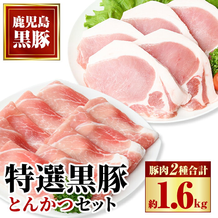 【ふるさと納税】特選黒豚とんかつセット(計約1.6kg) 鹿児島 国産 九州産 黒豚 豚肉 お肉 ロース モモ 焼肉 とんかつ【和田養豚】