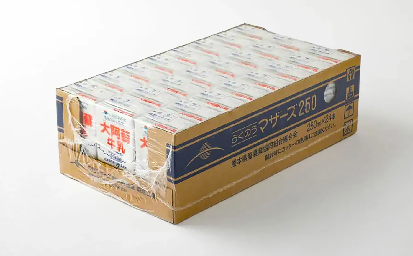 大阿蘇 牛乳 250ml(24本入り) / 阿蘇 熊本 乳牛 生乳 ミルク 無調整 自然 らくのう 【合同会社 たべたせいか】 [BHBY011]