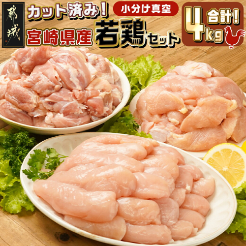 宮崎県産若鶏4kgビッグセット_17-M603
