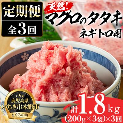 ふるさと納税 いちき串木野市 【3か月定期便】ネギトロ用マグロのタタキを毎月お届け!便利な小分けタイプ♪