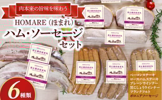 O-123 N45C  HOMARE（ほまれ）ハム・ソーセージセット  ベーコンステーキ ローストハムステーキ プレーンウインナー 黒こしょうウインナー フランクフルト ボロニアソーセージ ローストハム ベーコン ハム ソーセージ ウインナー 人気 冷凍便 包装対応 のし対応 贈答 シャルキュティエ田嶋 太良町