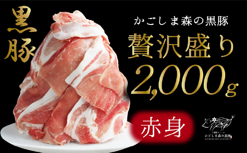 
                  【のし対応可】 「かごしま森の黒豚」2種盛り・赤身2,000g 小分け　KN004-001_SKU
                