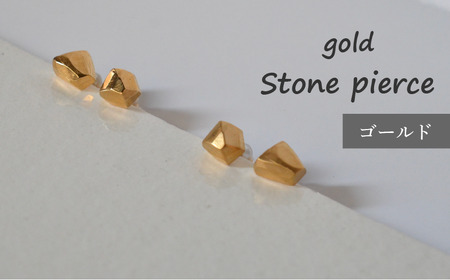 ストーンピアス ハンドメイド GEZE. ゴールド ピアス