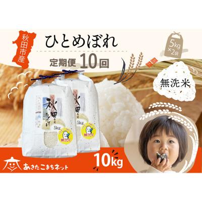 ふるさと納税 秋田市 《定期便10ヶ月》秋田市産ひとめぼれ 10kg 【無洗米】|15_akn-gg1010m