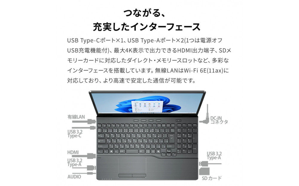15.6型ノートパソコン FMV WA1-K2 Office/AMD Ryzen 5搭載（FMVWK2A155）