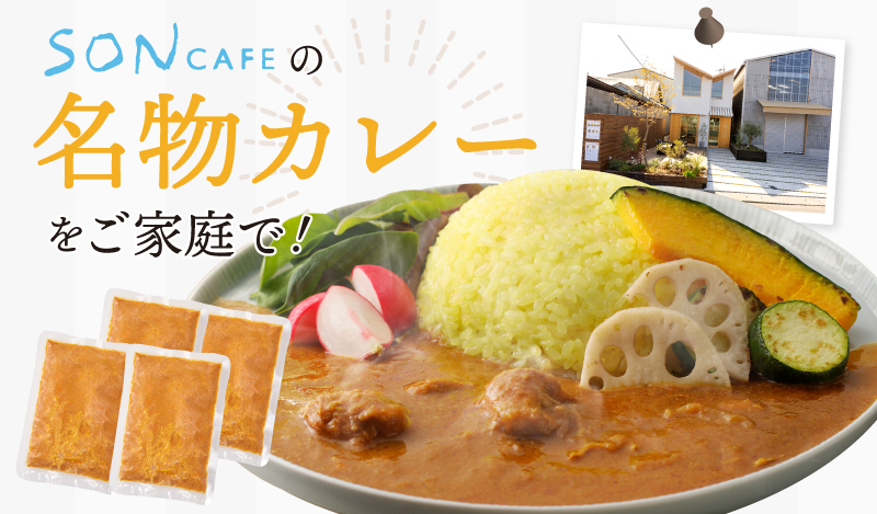 【スピード発送】15種スパイスを使用したSONカフェ特製カレー 200g×4P＆泉州玉ねぎピクルス×1P いずみピクルス NSW 099H1725