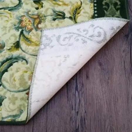 日本製 廊下カーペット 65cm×340cm 【オリエンタル更紗】 滑り止め加工 (グリーン)【1273141】