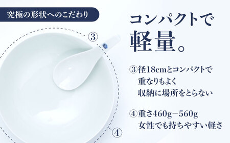 【有田焼】究極のラーメン鉢レンゲセット 青芽吹き朱芽吹き ペア / 有田焼 どんぶり 皿 / 佐賀県 / 株式会社まるぶん[41APCD055]