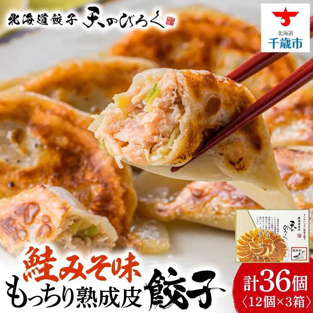 ☆千歳市ふるさと納税☆千歳の高等学校と北海道餃子天のびろくがコラボ！みそ鮭みそ餃子 3箱セット