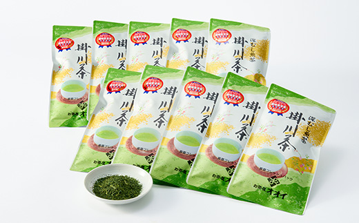 茶審査技術八段 掛川最高有段者 大井丈司監修!深蒸し掛川茶一番茶製造!100g×10袋セット【配送不可地域：離島・沖縄県】