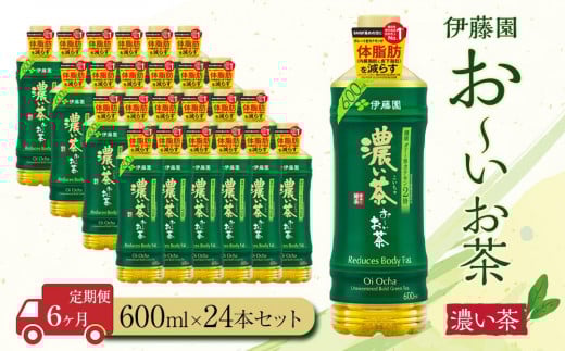 
【定期便6ヶ月】お～いお茶　濃い茶600ml×24本　［おーいお茶 ペットボトル ケース 箱 伊藤園 静岡］
