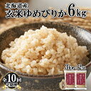 【ふるさと納税】定期便 10ヵ月連続10回 北海道産 ゆめぴりか玄米 3kg×2袋 計6kg 小分け 米 特A 国産 ごはん グルメ 食物繊維 ヘルシー お取り寄せ 備蓄 長期保存 プレゼント 贈答 ギフト ようてい農業協同組合 ホクレン 送料無料 北海道 倶知安町　【定期便・10回 】