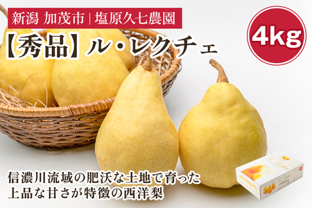 【2026年先行予約】新潟特産 幻の洋梨ル・レクチェ 秀品 約4kg (8～10玉) 《11月下旬～順次発送》 塩原久七農園