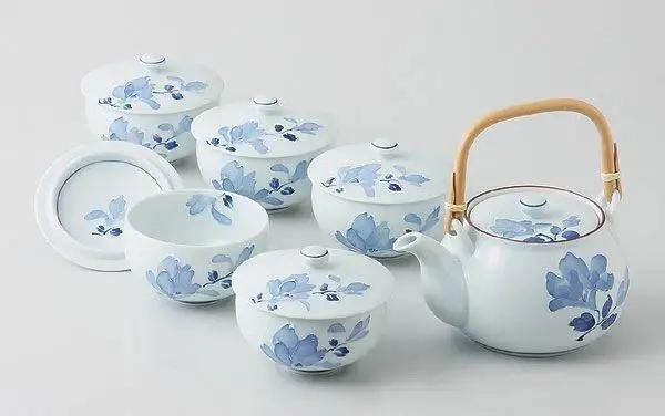 【波佐見焼】　土瓶急須と蓋付き来客お湯呑 辻が花 【西海陶器】１ １１557｜波佐見焼 陶器