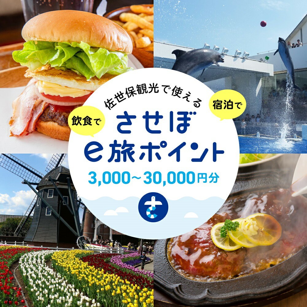 【ふるさと納税】【佐世保観光で使えるポイント】させぼe旅ポイント3,000円〜90,000円分 観光 地域通貨 電子決済 飲食 宿泊 体験 電子通貨 ハウステンボス 佐世保宿泊券 電子クーポン 電子ポイント