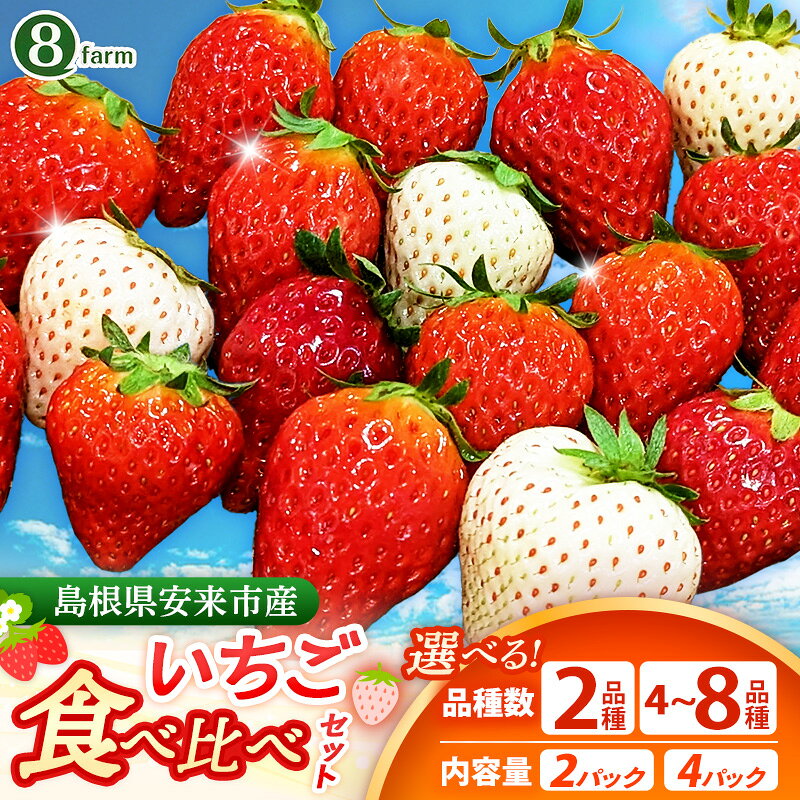 【ふるさと納税】【先行予約】選べる イチゴ食べ比べセット 2パック / 4パック【 1パック 約290g 盛り合わせ 品種 おまかせ 旬 食べ比べ 朝摘み 産地直送 いちご イチゴ 苺 ストロベリー 冷蔵 安来】【価格変更】