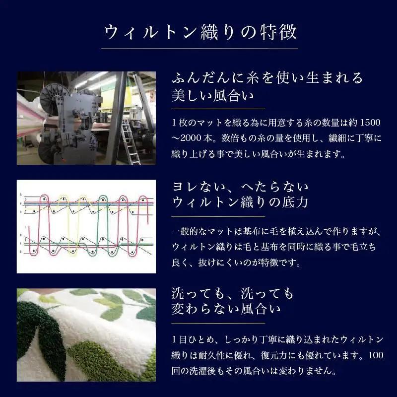 玄関マット イノセントデイジー 45×75cm イエロー 室内 洗える 日本製 ウィルトン織り すべり止め