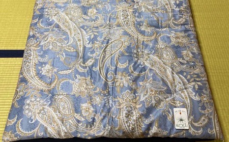 素朴なコットン敷パッド＜抗菌・防ダニ＞/シングル・ブルー